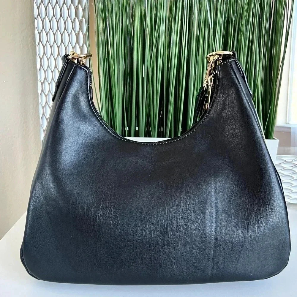 NWT Ladies Shoulder Crossbody PU Leather Baget Handbag Chain - Picture 5 of 11